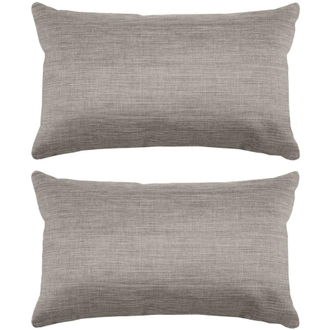 Stof Textile sierkussen Bea - 2x - beige - 30 x 50 cm - bank kussens - polyester -