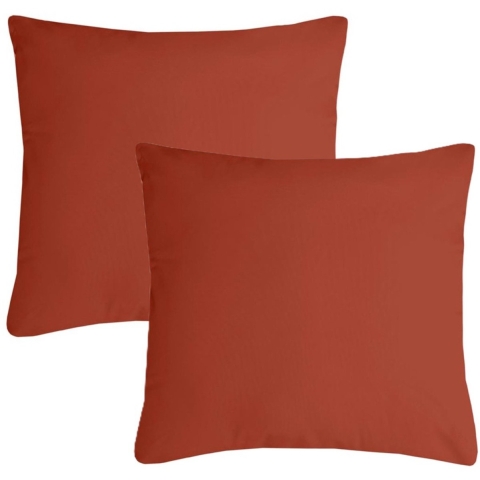 Stof Textile sierkussen Nelson - 2x - terracotta - 60 x 60 cm - bank kussens - polyester -