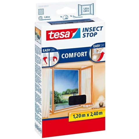 1x Tesa vliegenhor/raamhor zwart 1,2 x 2,4 meter -