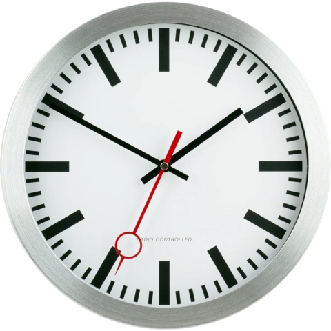 EUROTIME 59002-07 Wandklok Zendergestuurd 30 cm Zilver