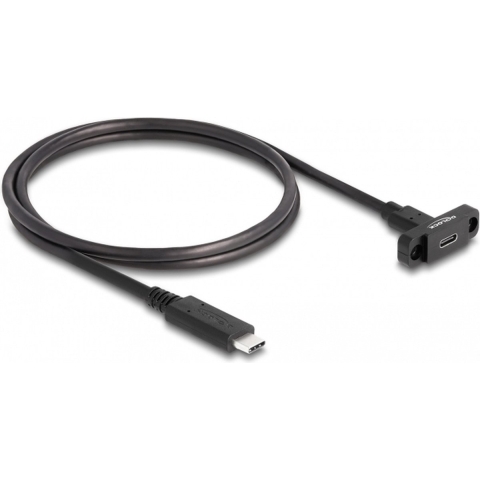 Delock USB-C-kabel USB 3.2 Gen2 USB-C bus, USB-C stekker 1.00 m Zwart 87824