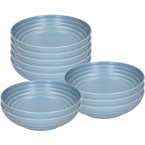 Plasticforte Soepkommen - 12x - D22 x H5.5 cm - blauw - kunststof - onbreekbaar - servies -