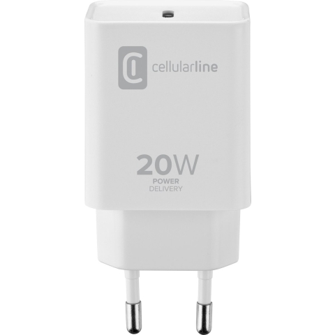 Cellularline neu USB-oplader 20 W 1x USB-C Wit Snellader