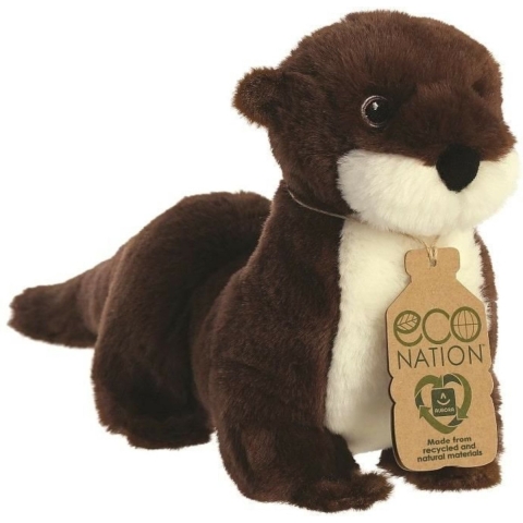 Aurora Pluche knuffeldier - rivier otter - bruin - 34 cm - waterdieren thema -