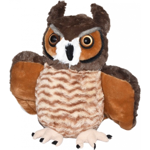Wild Republic knuffel oehoe uil - knuffeldier - 30 cm - pluche - polyester -