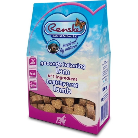 Renske Gezonde Beloning Hartjes Lam - Hondensnack - 150 g