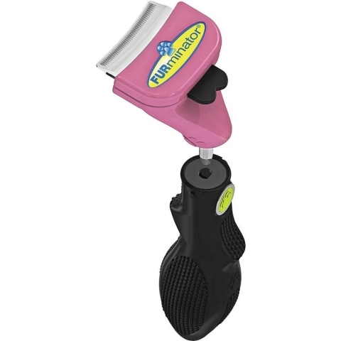 Furminator Furflex Cat Deshedding Tool Inclusief Handvat 13.5x5.4x18 cm Lichtroze Alle Haartype Small