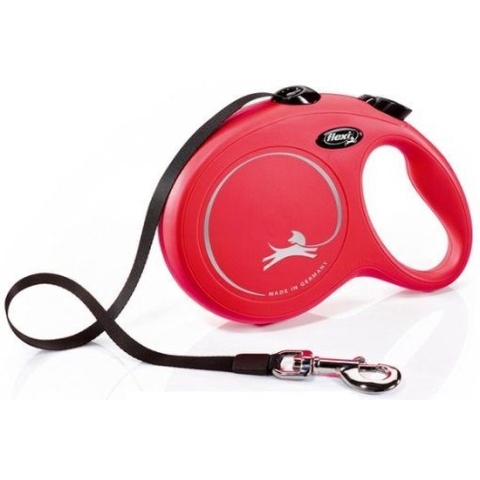 Flexi New Classic Tape - Hondenriem - Rood - S - 3 m (<12 kg)
