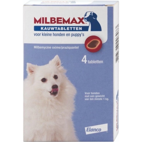 Milbemax Ontworming Tabletten Chewy Hond en Puppy 1 - 5 kg 4 tabletten