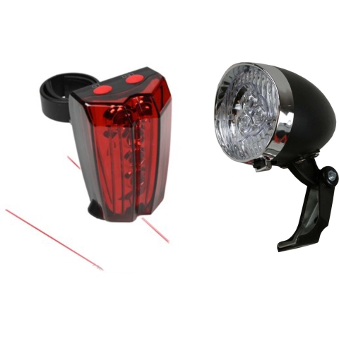 Benson Fietsverlichting set - voor/achterlicht fiets - LED en Laser -