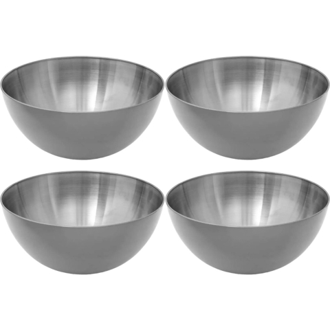Set van 8x stuks - Slakommetjes/schaaltjes - rvs metaal - D19 cm -