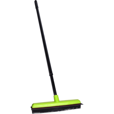 Bezem - rubber - telescoopsteel - kappers bezem - wisser lip - 130 cm -