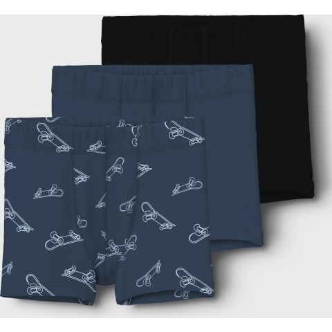 Name It Boxershorts - Noos - NmmTights - 3-pack - Titan/w/Titan - Name It - 1½ jaar (86) - Boxershorts
