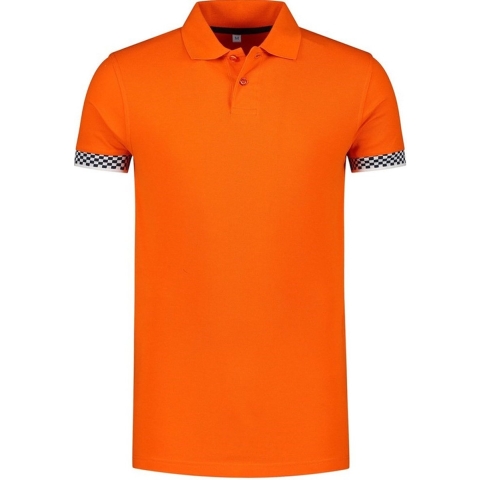 Oranje polo shirt racing/Formule 1 voor heren M (50) -