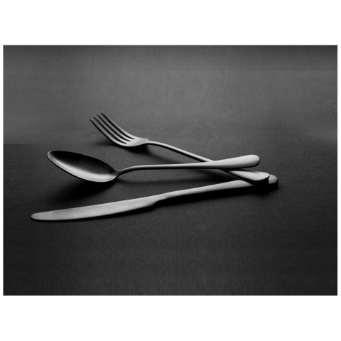 Mat zwart tafel bestek 16x-delig -