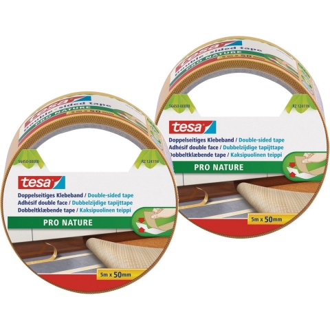 3x Tesa dubbelzijdig tapijttape rollen pro nature 5 meter -