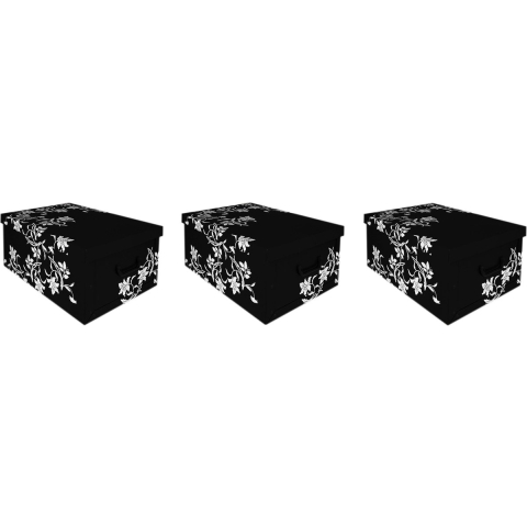 3x Opbergboxen/Opbergdozen zwart 52 x 38 cm -