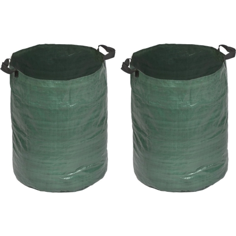 Nature Tuinafvalzak - 2x stuks - opvouwbaar - groen - 120 liter -