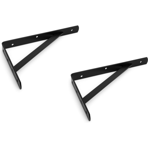 Plankdragers - 6x stuks - zwart metaal - met schoor - 50 x 33 cm -