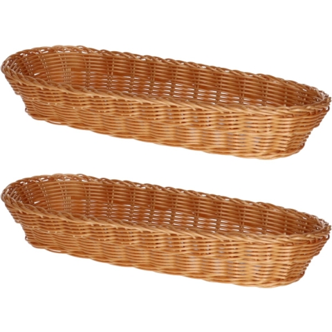 Kesper stokbrood broodmand - 2x - gevlochten - 41 x 16 x 7 cm -