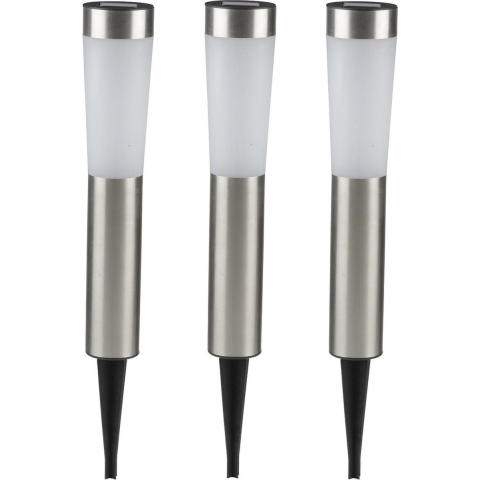 Grundig Prikspot - 12x - solar - tuinverlichting - RVS - 56 cm -