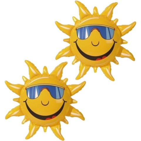 3x stuks opblaasbare zonnetjes 60 cm -