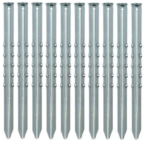 Grondpennen/tentharingen van metaal - 40 cm - 24x stuks - XXL size - Kampeer artikelen -