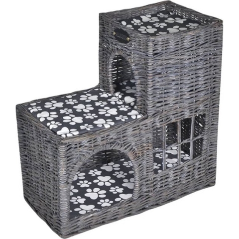 vidaXL-Kattenbed/huis/kasteel-met-kussen-wilgen