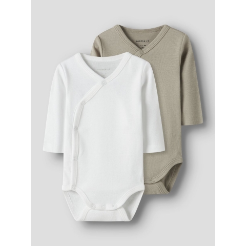 Name It Romper - l/s - 2-pack - Noos - NbnBody - Zuivere kasjmie - Name It - 56 - Romper L/S