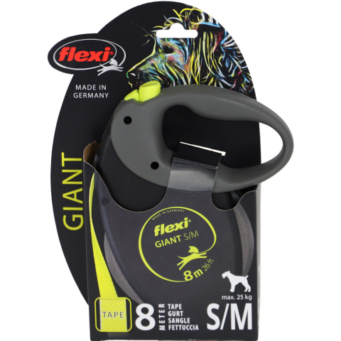 Flexi Giant Tape - Hondenriem - Zwart - M - 8 m - Middelgrote Honden