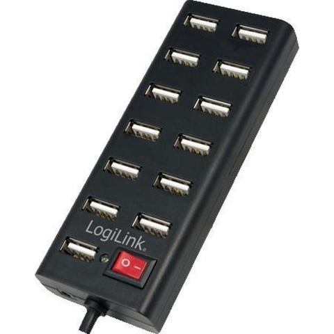 LogiLink UA0126 USB 2.0-hub 13 poorten Zwart
