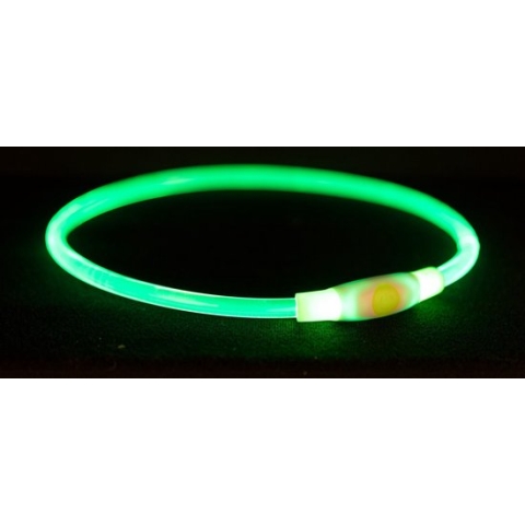 Trixie Halsband Usb Flash Light Lichtgevend Oplaadbaar Tpu Groen - 65X0.8 CM