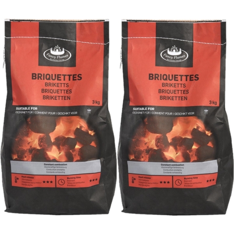 2x zakken houtskool briketten 3 kilo -