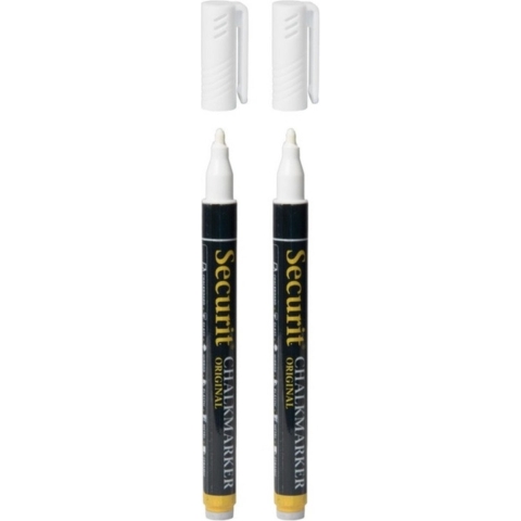 5x stuks witte krijtstiften ronde punt 1-2 mm -