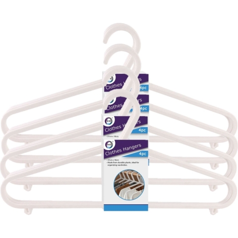 28x Plastic kledinghangers wit -