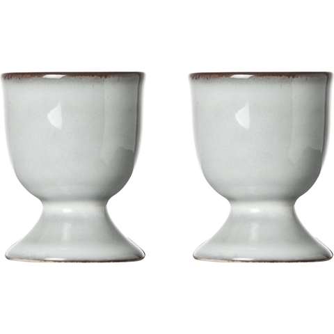 Cosy & Trendy Eierdopje - 4x stuks - aardewerk - lichtgrijs - 5 cm - Houders voor gekookte eieren -