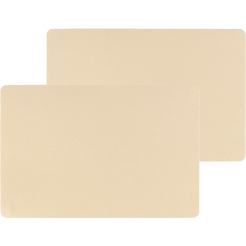Secret de Gourmet tafel placemat PU- Set van 6x stuks -leer/leer look - beige - 45 x 30 cm - Tafel o -