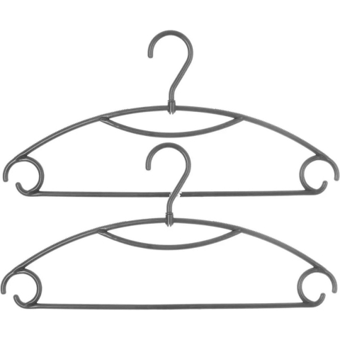 5Five Kledinghangers - 30x - grijs - kunststof - 41 x 20 cm - kleerhangers -