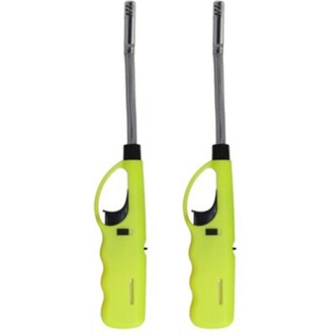 Set van 5x flexibele BBQ/keuken/gas/haard aansteker - groen - 27 cm -