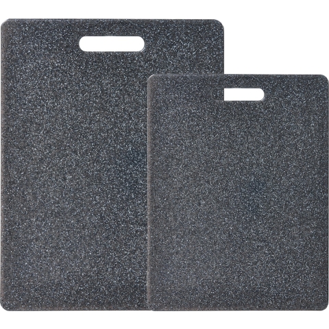 Snijplankenset 2-delig - kunststof - graniet look - 36 x 27 cm -