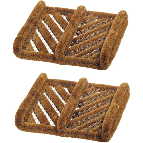 Schoenen borstelmat/schoenenveger - 2x - kokosvezels - 30 x 35 cm -
