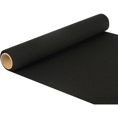 Duni tafelloper - 2x - papier - zwart - 480 x 40 cm -