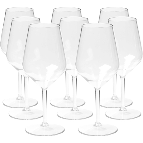Wijnglas - 20x - transparant - onbreekbaar kunststof - 470 ml -