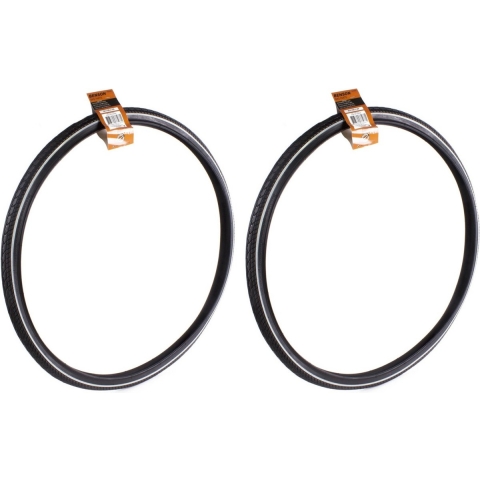 Benson Buitenband fiets - 2x - rubber - 28 inch x 1 1/2 - witte lijn -