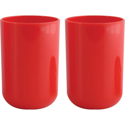 Drinkbeker/limonadebeker - 4x - PS kunststof - rood - 490 ml -