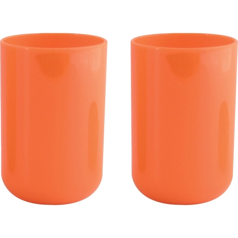 Drinkbeker/limonadebeker - 4x - PS kunststof - oranje - 490 ml -