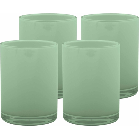 Drinkbeker/limonadebeker - 4x - kunststof - groen - 440 ml - luxe design -