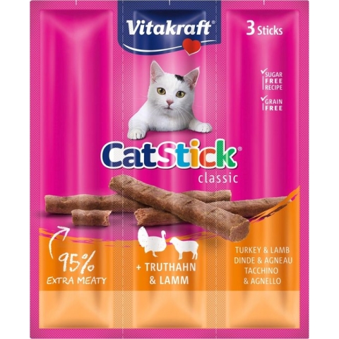 Vitakraft Cat Stick Adult - Kalkoen & Lam