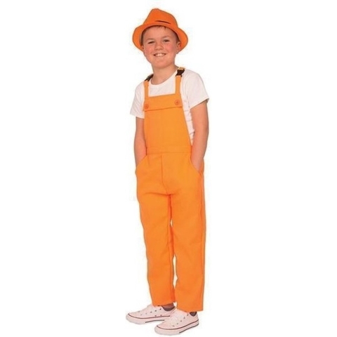 Oranje tuinbroek/overall voor kinderen 116 (6 jaar) -