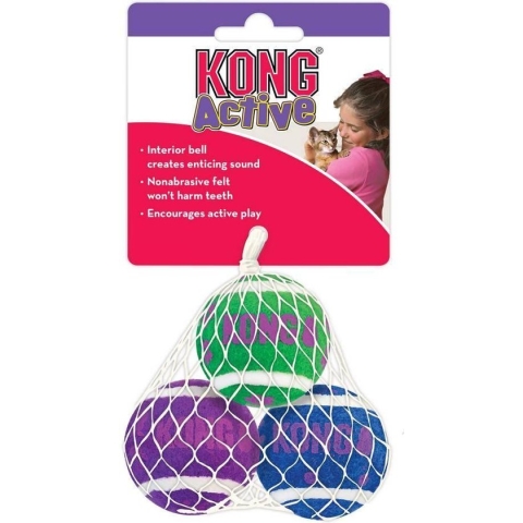 Kong Kat Tennis Ballen - Kattenspeelgoed - 3 stuks
